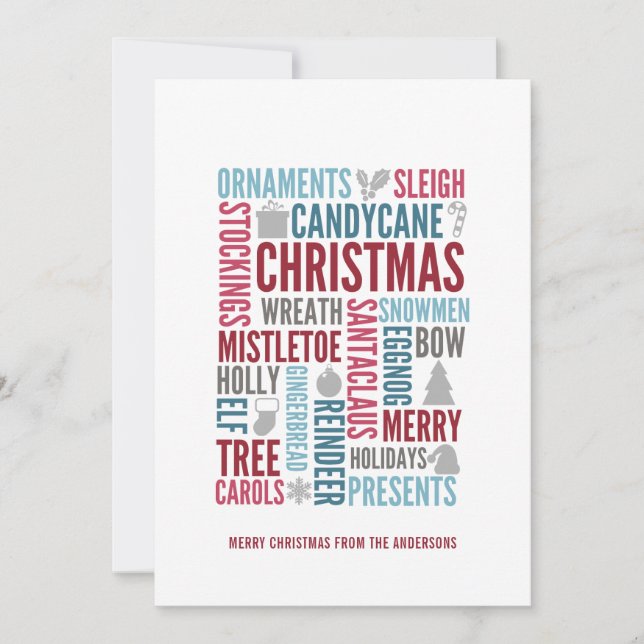 Christmas Words Holiday Card (Front)