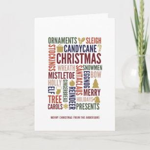 Christmas Words Holiday Greeting Card