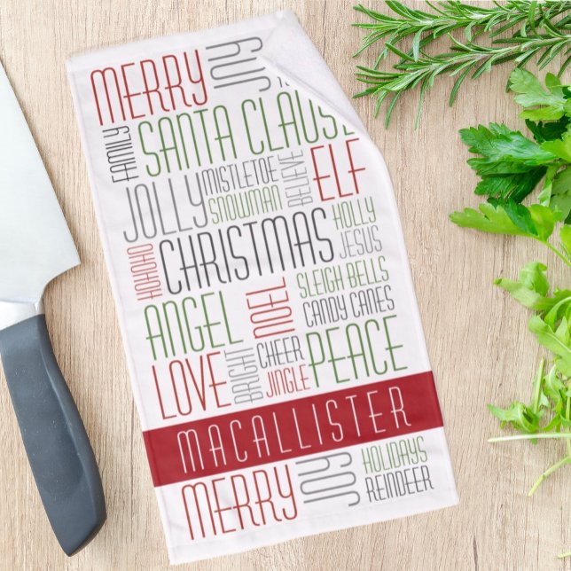 Christmas Words Personalised Towel (Creator Uploaded)