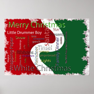 Christmas words Related Text Poster