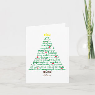 Christmas Words Tree - 4x6 Folded Card