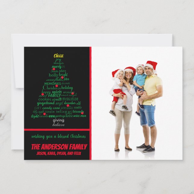 Christmas Words Tree -- Christmas Card (Front)