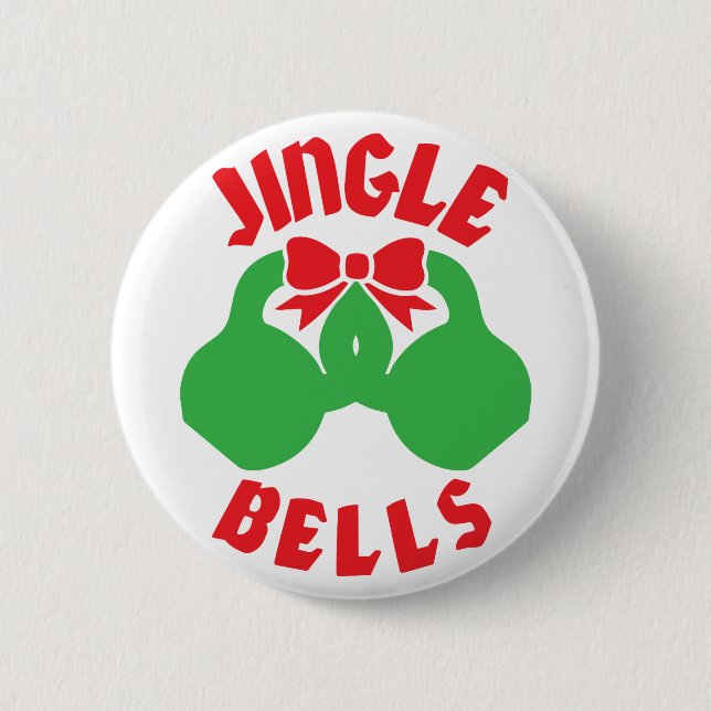 Christmas Workout Motivation Jingle "Kettle Bells" 6 Cm Round Badge (Front)