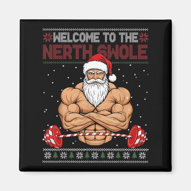 Christmas Workout Welcome To North Swole Xmas Gym  Magnet (Front)