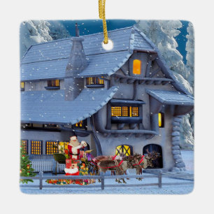 Christmas Workshop Ceramic Ornament