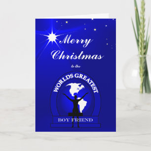 Christmas Worlds Greatest Boy Friend Greeting Holiday Card