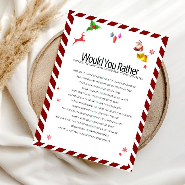 Christmas would you rather  Game  card (Creator Uploaded)