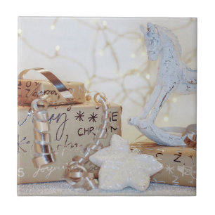 Christmas Wrapped Parcels Ceramic Tile