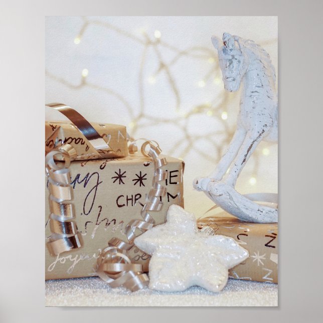 Christmas Wrapped Parcels Poster (Front)