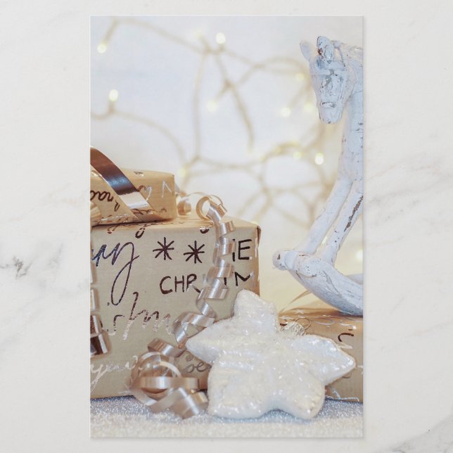 Christmas Wrapped Parcels Stationery (Front)