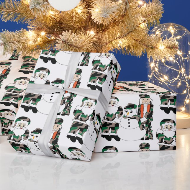 Christmas wrapping paper, Camo Christmas Wrapping Paper (Holidays)
