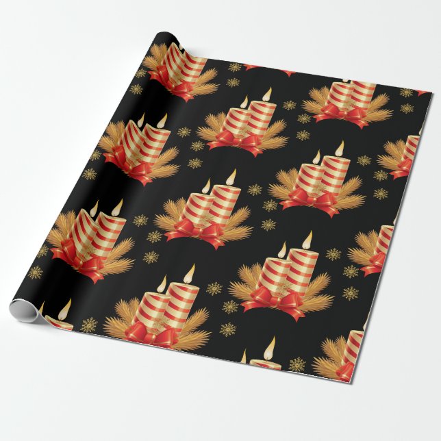 Christmas Wrapping Paper Candles (Unrolled)