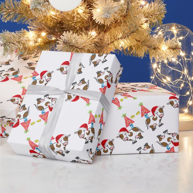Christmas Wrapping Paper Cow Country  (Holidays)
