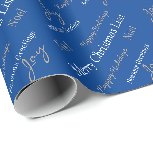 Christmas Wrapping Paper Custom Name Merry Christm (Roll Corner)