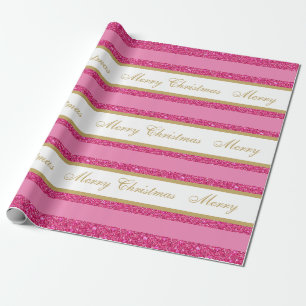 Christmas Wrapping Paper-Faux Glitter Striped Paper