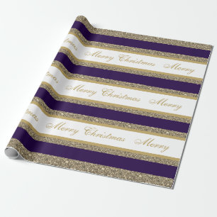 Christmas Wrapping Paper-Faux Glitter Striped Paper