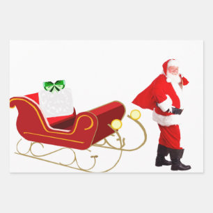 Christmas Wrapping Paper Flat Sheet Set of 3