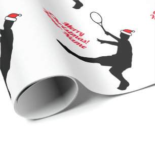 Christmas wrapping paper for tennis player & coach