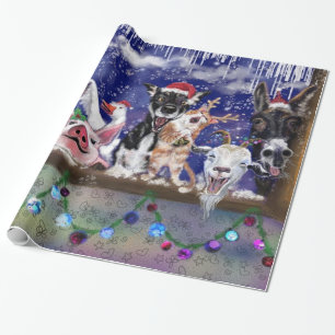 Christmas Wrapping Paper Funny Farm Animals