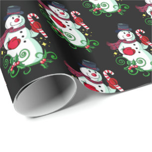 Christmas Wrapping Paper-Holiday Snowman Paper