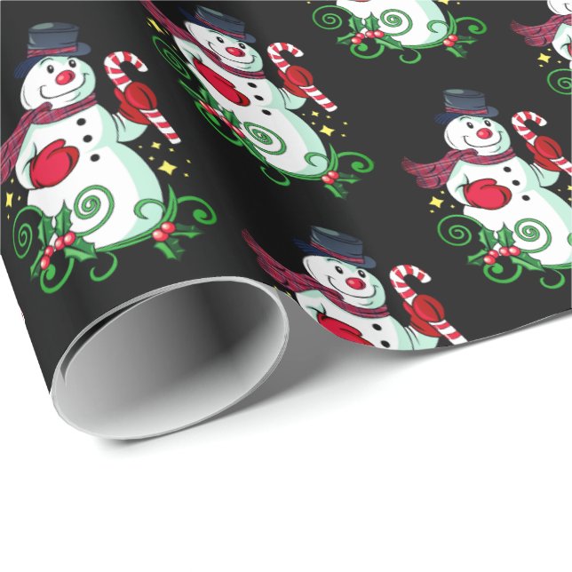 Christmas Wrapping Paper-Holiday Snowman Paper (Roll Corner)