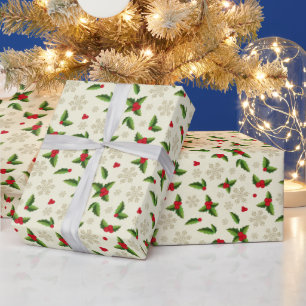 Christmas Wrapping Paper-Holly Paper