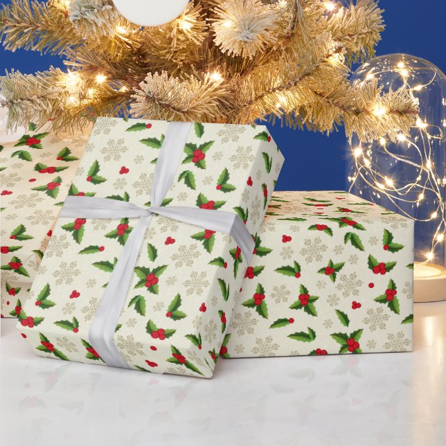 Christmas Wrapping Paper-Holly Paper (Holidays)