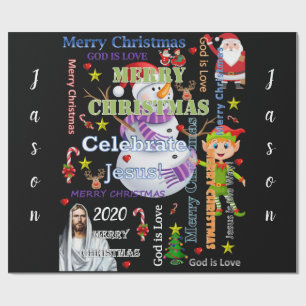Christmas Wrapping Paper Jesus Santa 2020