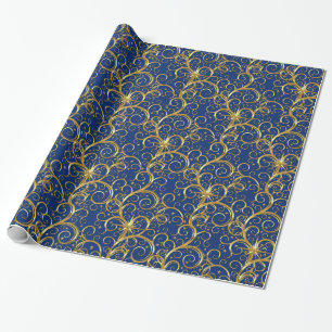 Christmas Wrapping Paper-Majesty Golden Swirls Wrapping Paper