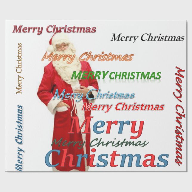 Christmas Wrapping Paper Merry Christmas Santa (Flat)