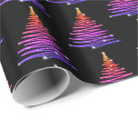 Christmas Wrapping Paper-Oh Christmas Tree Wrapping Paper<br><div class="desc">Holiday gift wrapping paper shown in Black with a magical Christmas Tree print in Rainbow. Change background colours if you prefer.  See the coordinating Oh Christmas tree in Rainbow stick-on Tags to complete your gift wrap. Happy Holidays!
Customise this paper or buy as shown.</div>