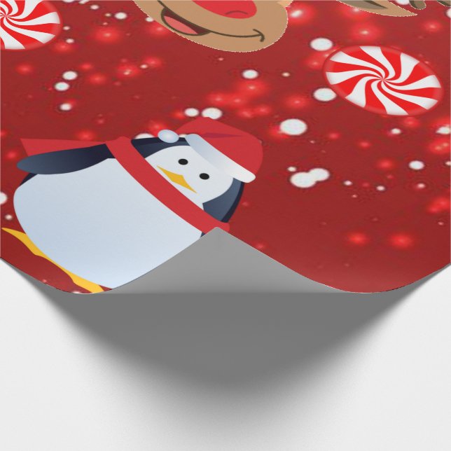 Christmas Wrapping Paper Penguin (Corner)