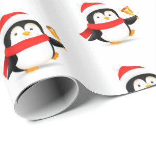 Christmas Wrapping Paper Penguin