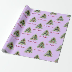 Christmas Wrapping Paper, Personalised Purple Xmas Paper