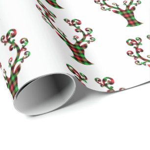Christmas Wrapping Paper-Plaid Deer Wrapping Paper