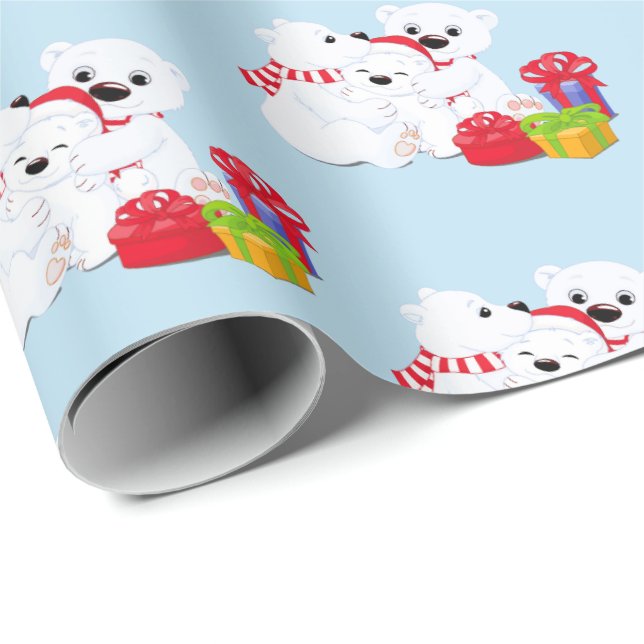 Christmas Wrapping Paper Polar Bears (Roll Corner)