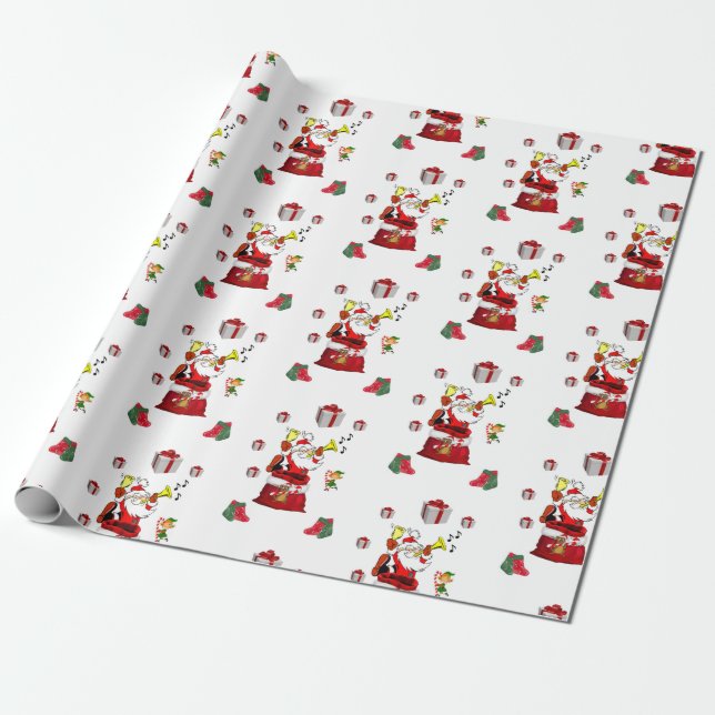 Christmas Wrapping Paper Santa (Unrolled)