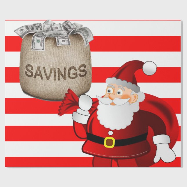 Christmas Wrapping Paper Santa (Flat)