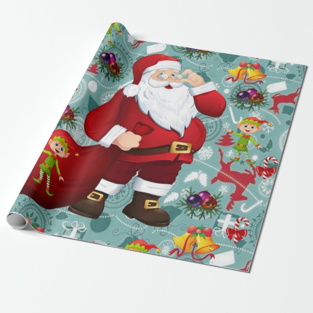 Christmas Wrapping Paper Santa (Unrolled)