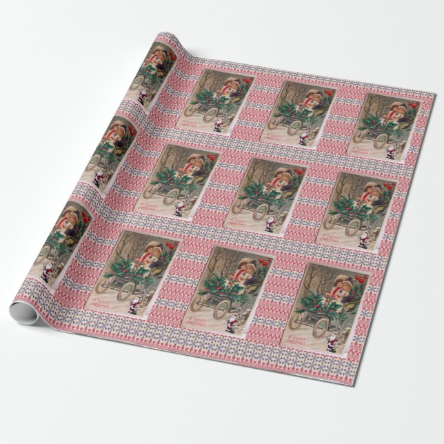 Christmas Wrapping Paper Santa (Unrolled)