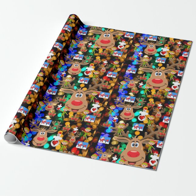 Christmas Wrapping Paper Santa (Unrolled)