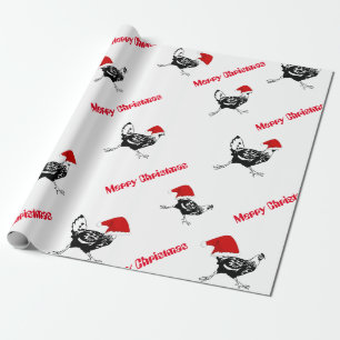 Christmas Wrapping Paper-Santa Chickens Paper