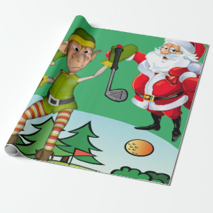 Christmas Wrapping Paper Santa, Golf