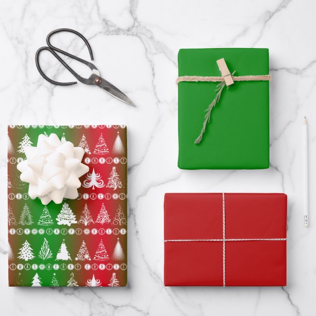 Christmas Wrapping Paper Set of 3 (Front)