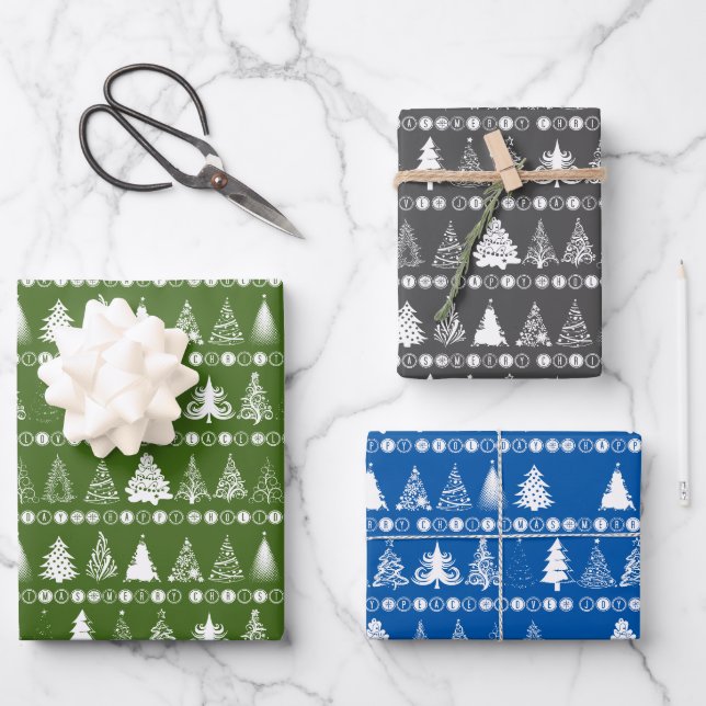 Christmas Wrapping Paper Set of 3 Designs (Front)