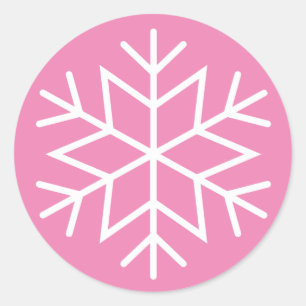 Christmas Wrapping Paper Snowflake Round Stickers