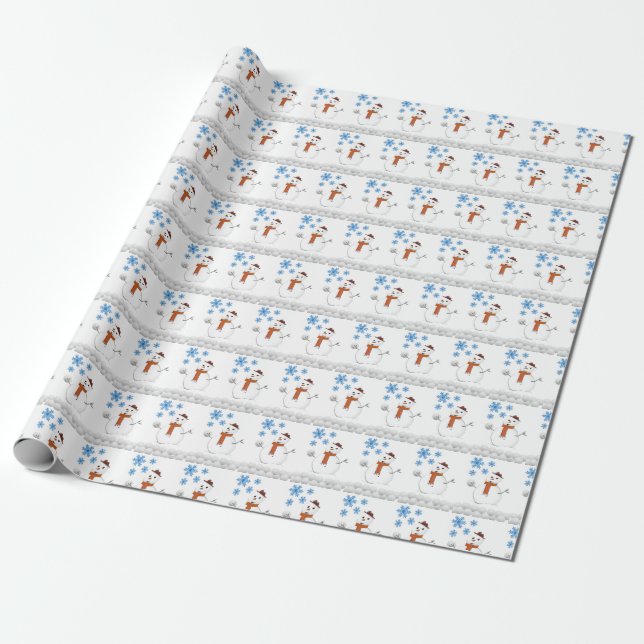 Christmas Wrapping Paper Snowman (Unrolled)