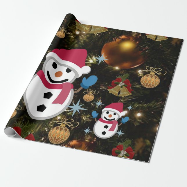 Christmas Wrapping Paper Snowman (Unrolled)