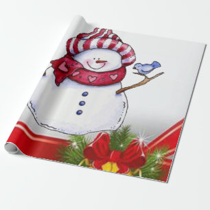 Christmas Wrapping Paper Snowman