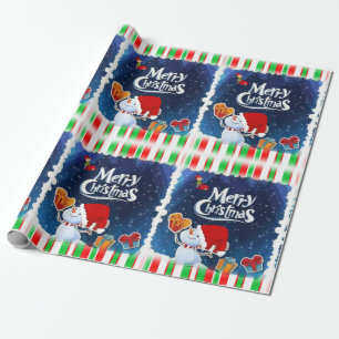 Christmas Wrapping Paper Snowman Elf